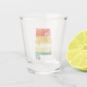 Alabama Distressed Classic Retro Sunset Colours Shot Glass