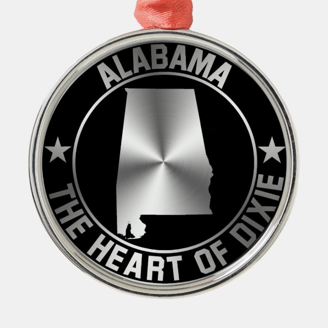 Alabama Emblem Metal Tree Decoration (Front)
