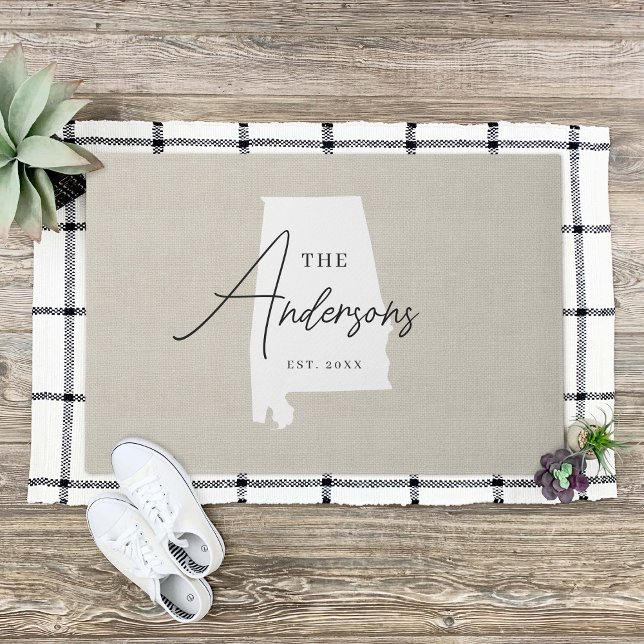 Alabama Family Monogram State Doormat (Creator Uploaded)