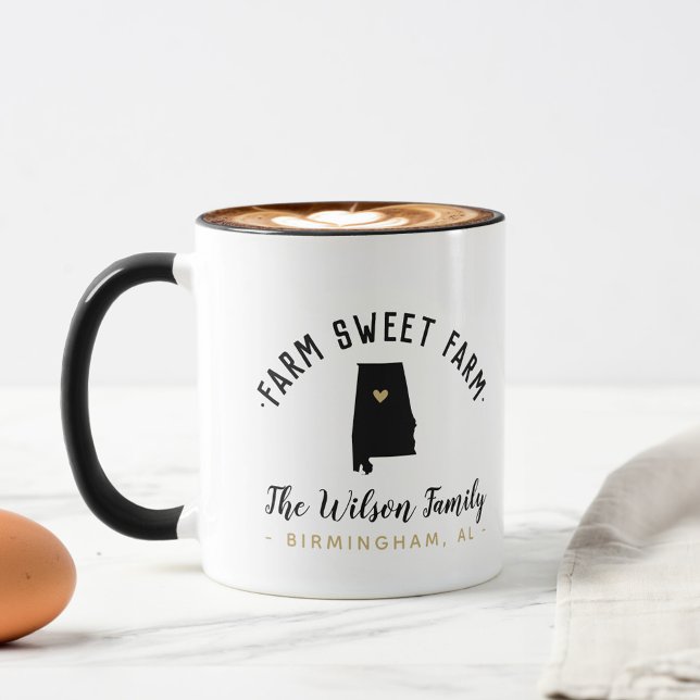 Alabama Farm Sweet Farm Family Monogram Mug (Creator Uploaded)