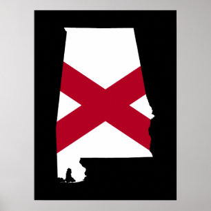 Alabama Flag Colors Poster