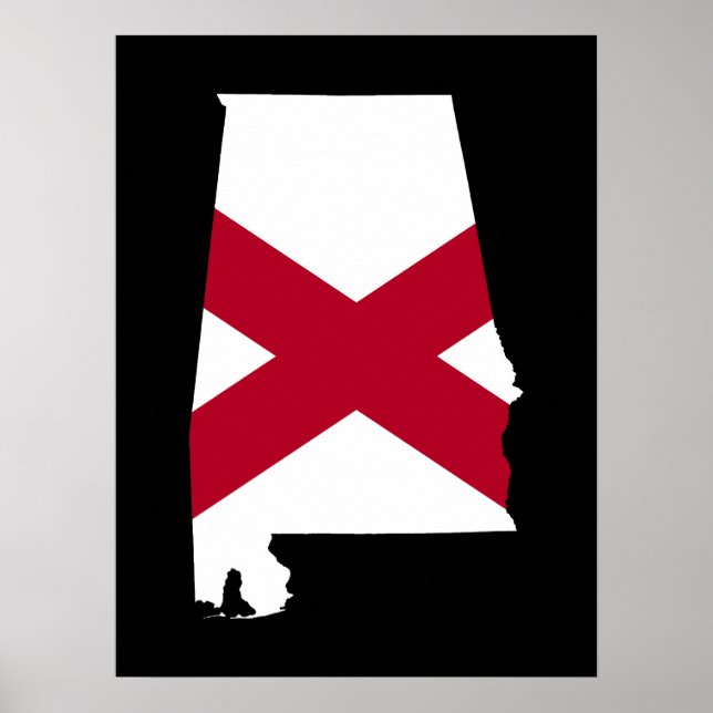 Alabama Flag Colors Poster (Front)
