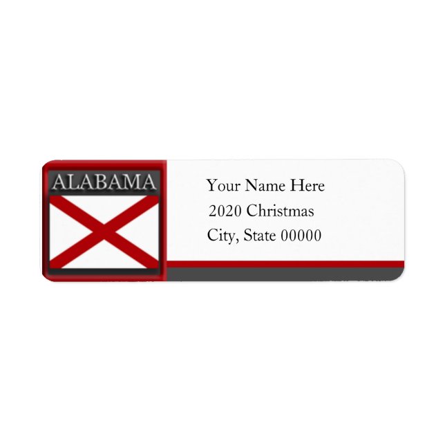 Alabama Flag Custom Return Address Label (Front)