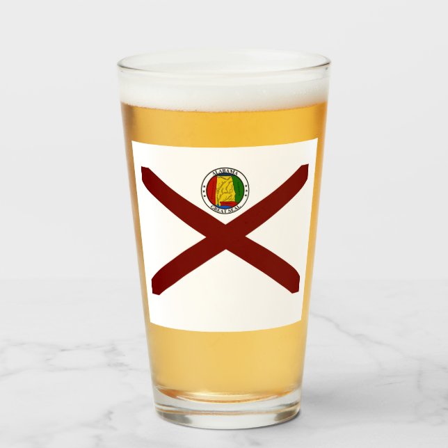 Alabama flag-seal  glass (Front Filled)