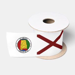 Alabama flag-seal satin ribbon