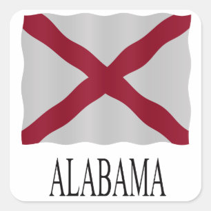 Alabama flag square sticker