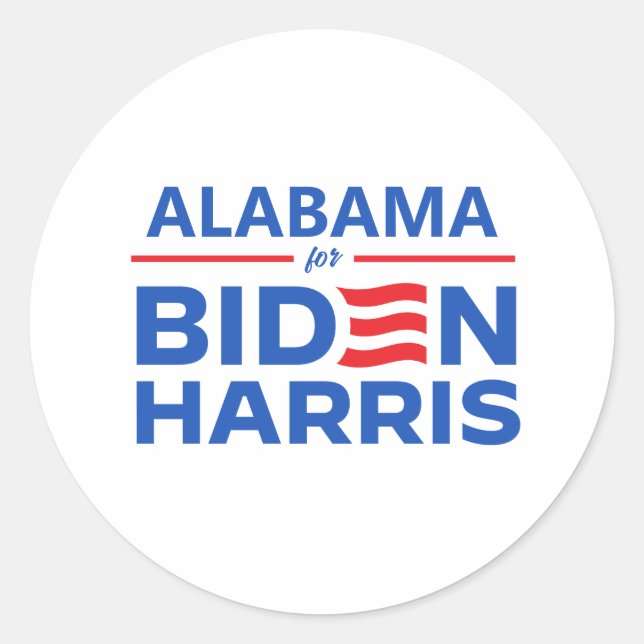 Alabama for Biden Harris Classic Round Sticker (Front)