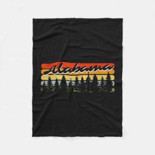 Alabama Forest Sunset Trees Cabin Theme Souvenir Fleece Blanket