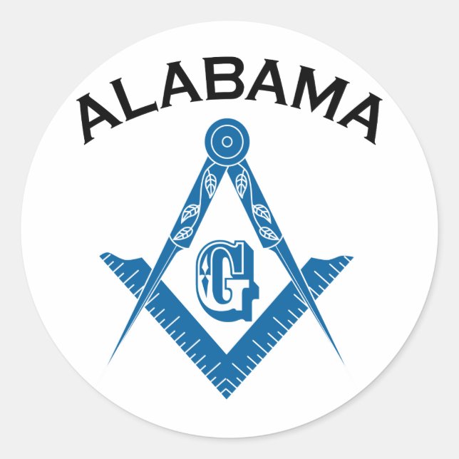 Alabama Freemason Classic Round Sticker (Front)