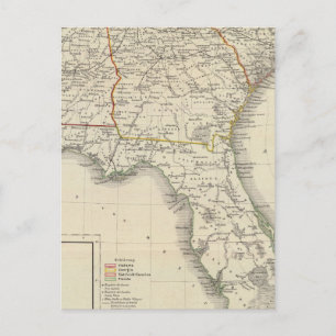 Alabama, Georgia, South Carolina, and Florida Postcard