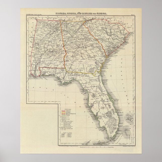 Alabama, Georgia, South Carolina, and Florida Poster (Front)