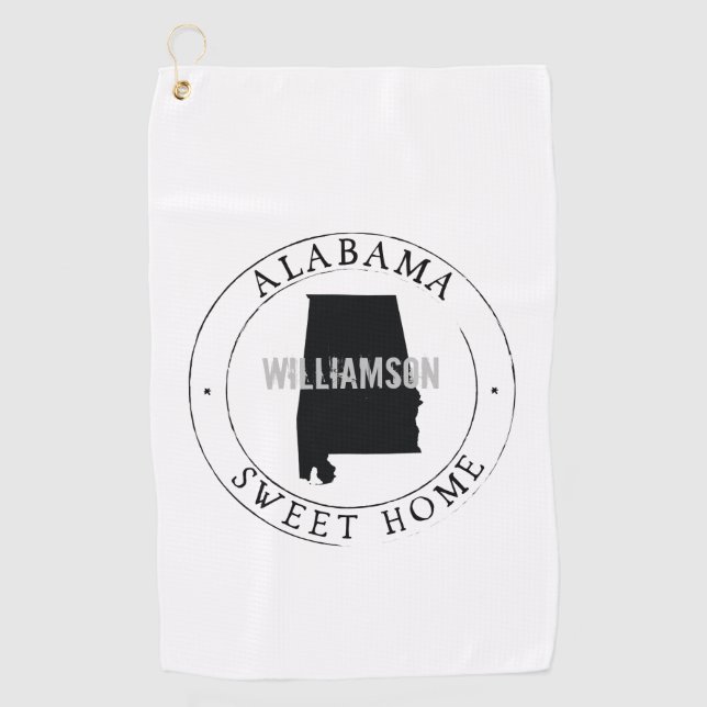 Alabama Golf Towel State personalised  (Front)