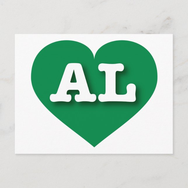 Alabama Green Heart - I love AL Postcard (Front)