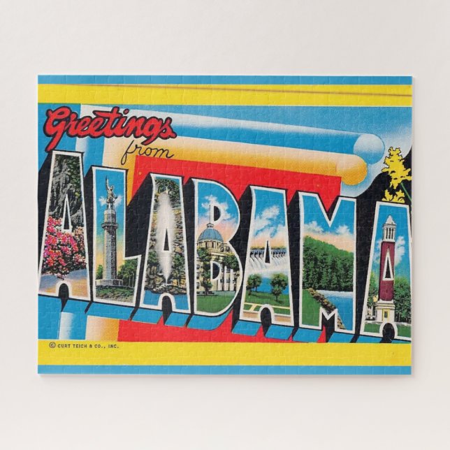 Alabama Greeting Postcard Jigsaw Puzzle (Horizontal)
