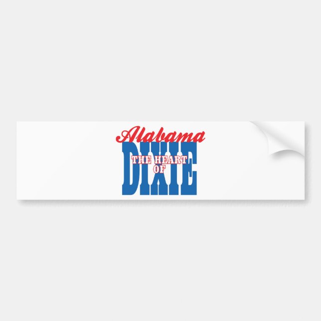 Alabama Heart of Dixie Bumper Sticker (Front)