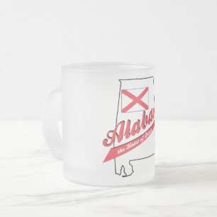Alabama Heart of Dixie Frosted Glass Coffee Mug
