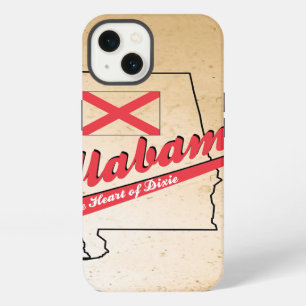 Alabama Heart of Dixie with Brown Background iPhone 13 Case