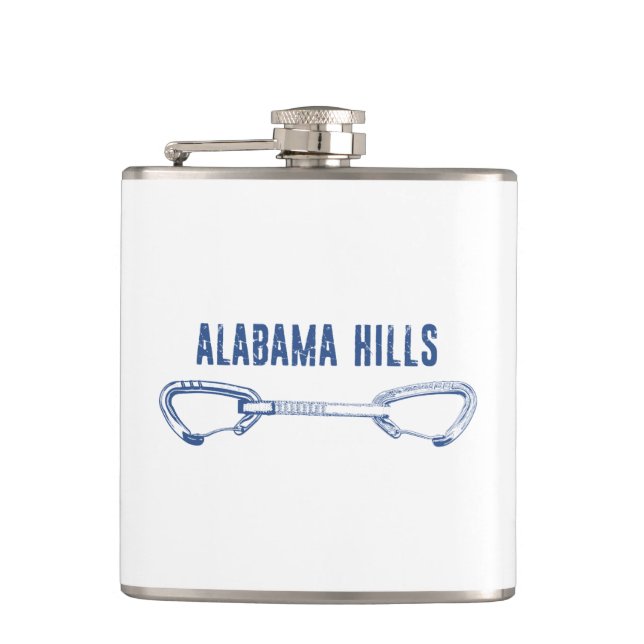 Alabama Hills Climbing Quickdraw Hip Flask (Front)