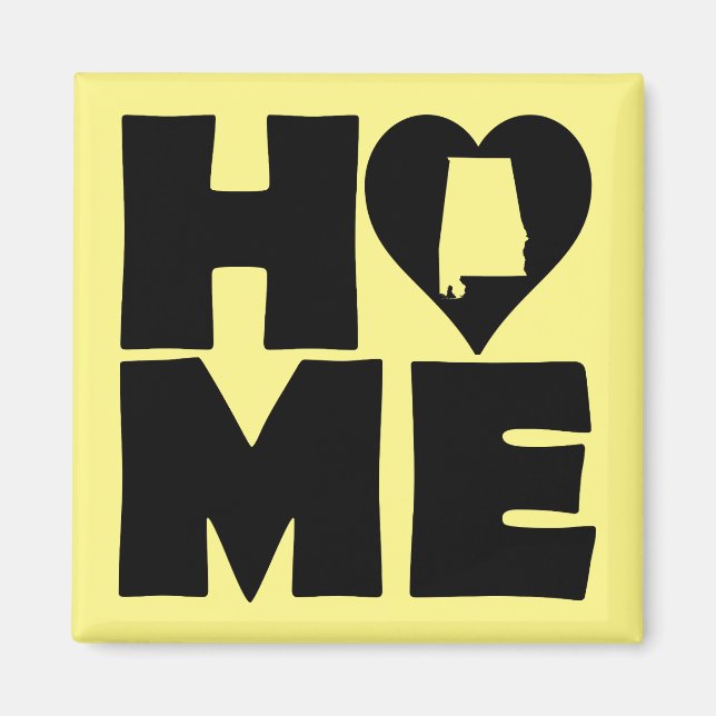Alabama Home Heart State Fridge Magnet (Front)