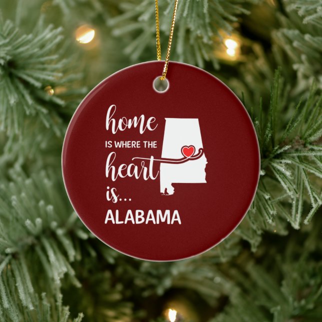 Alabama home is where the heart is ceramic tree decoration (Tree)