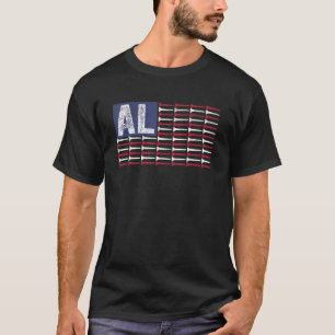 Alabama Home State Al American Flag Patriotic Golf T-Shirt