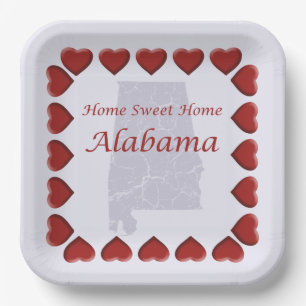Alabama Home Sweet Home 9" Paper Plate