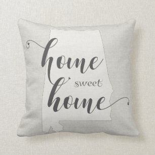 Alabama - Home Sweet Home burlap-look Cushion