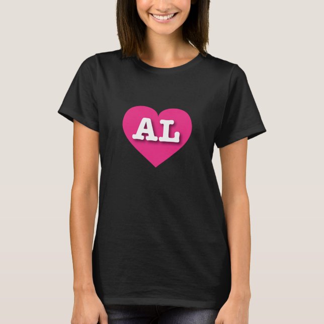 Alabama Hot Pink Heart - I love AL T-Shirt (Front)
