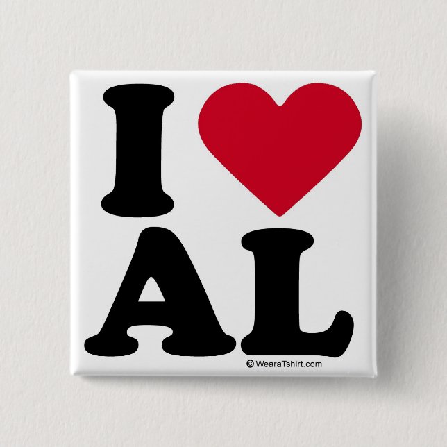 ALABAMA - I LOVE AL - I LOVE ALABAMA 15 CM SQUARE BADGE (Front)