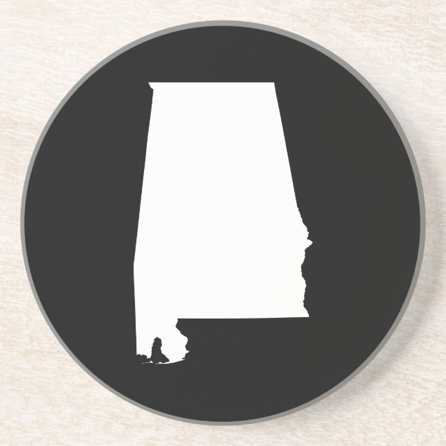Alabama in White Coaster (Front)