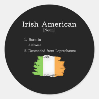 Alabama Irish American Novelty Classic Round Sticker