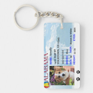 Alabama License Pet Tag Key Ring