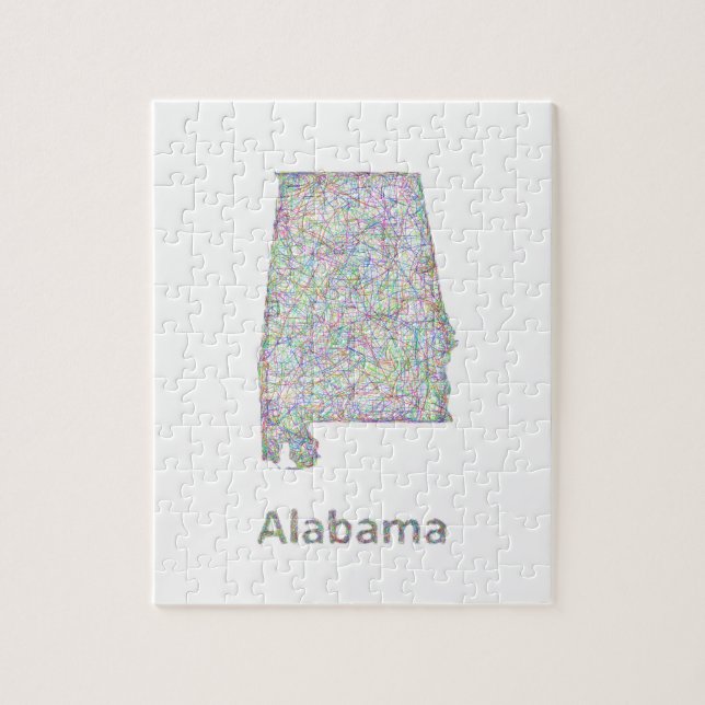 Alabama map jigsaw puzzle (Vertical)