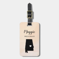 Alabama Map Luggage Tag for Wedding Party Welcome