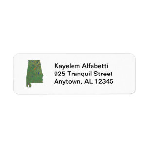 Alabama Map Return Address Label