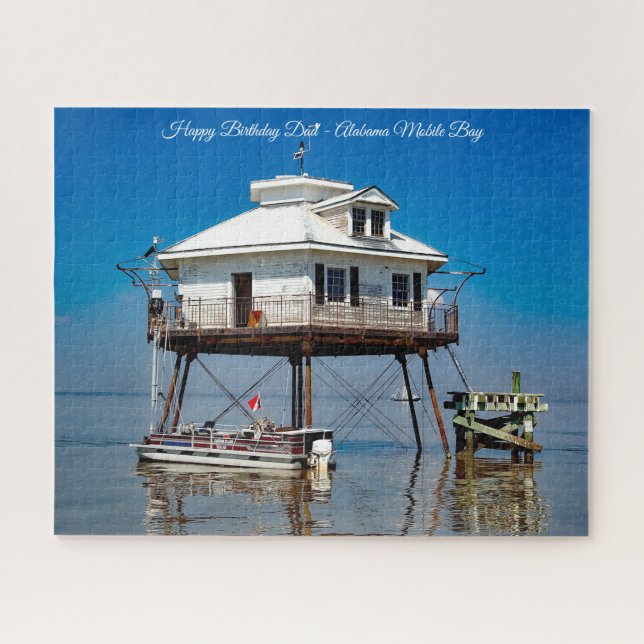 Alabama Mobile Bay Happy Birthday Dad Jigsaw Puzzle (Horizontal)