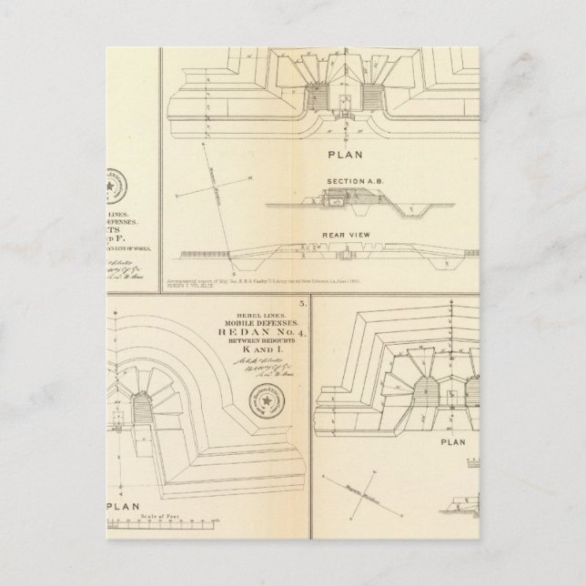 Alabama Mobile defences Postcard (Front)