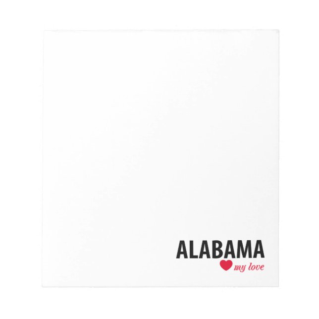 Alabama my love notepad (Front)