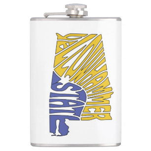 Alabama Nickname Word Art Hip Flask