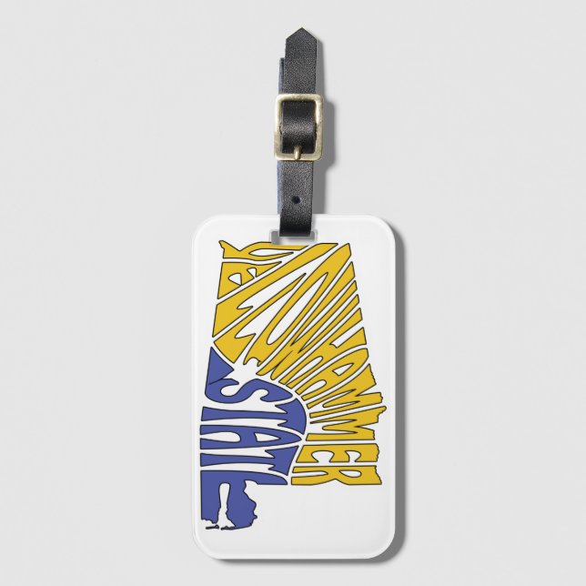Alabama Nickname Word Art Luggage Tag (Front Vertical)