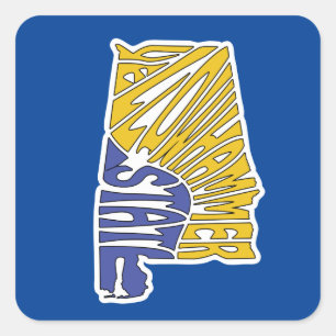 Alabama Nickname Word Art Square Sticker