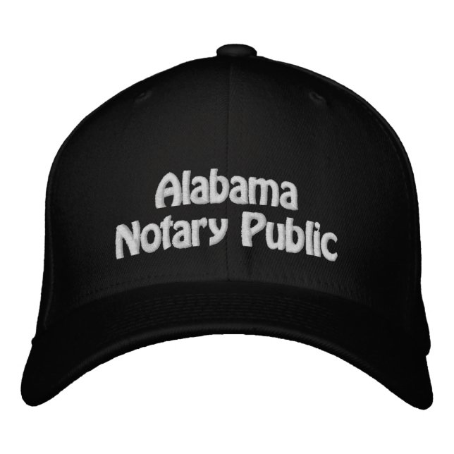 Alabama Notary Public Embroidered Baseball Cap (Front)