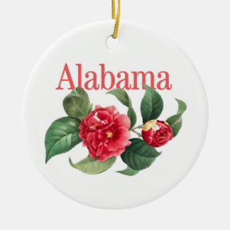 Alabama Ornament with Camellia State Flower