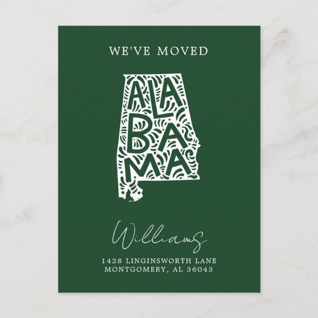 ALABAMA | Our Address Change Postcard (Front)