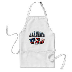 Alabama Picture and USA Flag Font Standard Apron