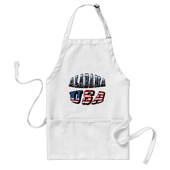 Alabama Picture and USA Flag Font Standard Apron (Front)