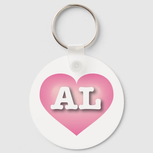 Alabama Pink Fade Heart - I love AL Key Ring (Front)