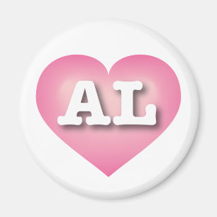 Alabama Pink Fade Heart - I love AL Magnet