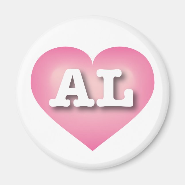 Alabama Pink Fade Heart - I love AL Magnet (Front)