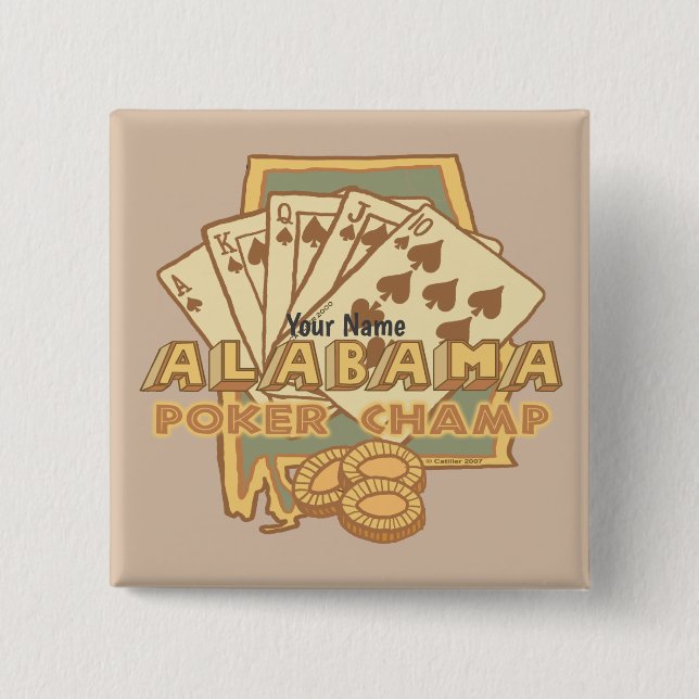 Alabama Poker  15 Cm Square Badge (Front)